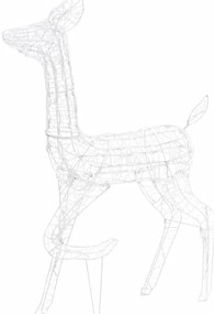 Família de renas decorativa 300 luzes LED acrílico branco frio