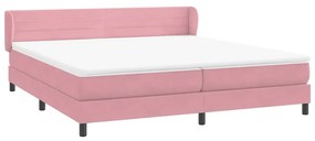 Cama com molas/colchões 180x220 cm veludo rosa
