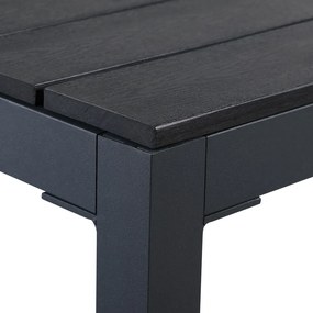 Conjunto de jardim Bern, 5 peças, com 4 cadeiras e mesa quadrada alumínio WPC Cinza antracite e preto