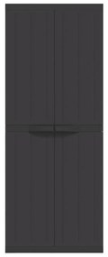 Móvel de arrumação para exterior 65x37x165 PP preto