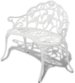 42167 vidaXL Banco de jardim 100 cm alumínio fundido branco
