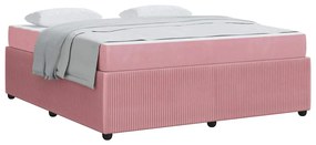 Estrutura de cama com colchão Outros Rosa 180 x 200 cm Veludo