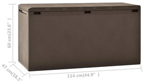 Caixa de arrumação para jardim 114x47x60 cm castanho