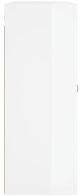 Armário parede 69,5x34x90 cm deriv. de madeira branco brilhante
