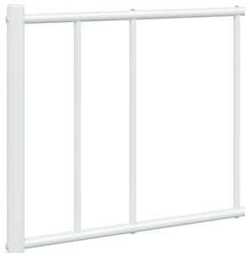Estrutura de cama com cabeceira e pés 135x190 cm metal branco