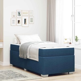 vidaXL Estrutura da Cama com colchão Azul 80 x 200 cm tecido