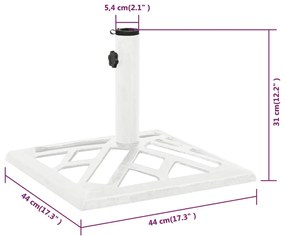 Base para guarda-sol ferro fundido 44x44x31 cm branco