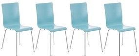 Conjunto de 4 cadeiras de cozinha e sala de jantar Pepe 43 x 87 x 47 cm Azul