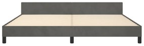 Estrutura de cama sem colchão 200x200 cm veludo cinzento-escuro