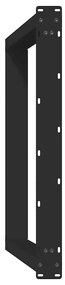 Pés de mesa de jantar em forma de U, 2 peças, preto, 90x (72-73) cm, a