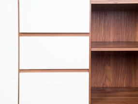 Aparador com 3 gavetas e 2 portas branco e castanho escuro PITTSBURGH Beliani