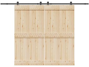 Kit de ferragens para porta deslizante 305 cm aço preto