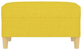 Apoio de pés 70x55x41 cm tecido amarelo-claro
