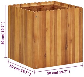 Vaso/floreira de jardim 50x50x50 cm madeira de acácia maciça