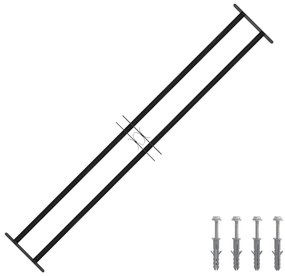 vidaXL Grelha de Janela Preto 176 x 30 cm Aço revestido a pó