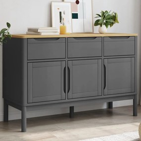 vidaXL Aparador FLORO 114x43x74 cm pinho maciço cinzento