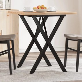 Mesa de jantar estrutura em X 70x70x75,5 cm pinho/aço