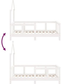 Estrutura de cama infantil 70x140 cm pinho maciço branco