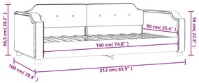 Sofá-cama 90x190 cm tecido cinzento-escuro