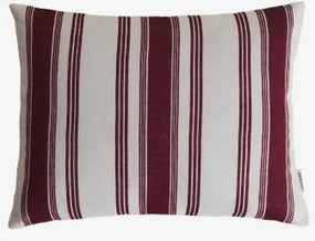 Almofada Retangular 30x40 Cm Em Linho Norvek Vermelho Vinho - Branco Gardênia - Sklum