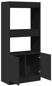 Armário alto 63x33x140 cm derivados de madeira preto