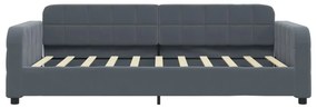 Sofá-cama c/ gavetão e gavetas 90x190 cm veludo cinzento-escuro