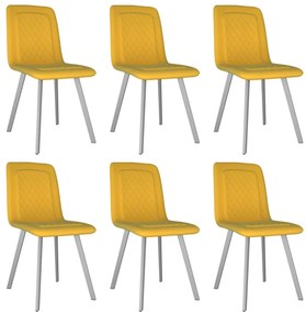 vidaXL Cadeiras de jantar 6 pcs veludo amarelo