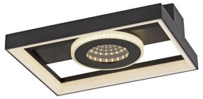 Candeeiro de Teto Design Preto c/ LED Dimmer e Comando - Traforo