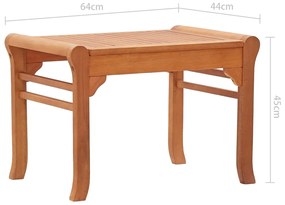 Banco de jardim 64 cm madeira de eucalipto maciça