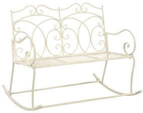 vidaXL Banco de jardim 104 cm ferro branco antigo
