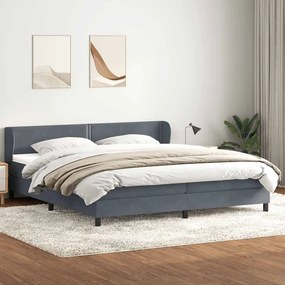 vidaXL Cama com molas colchões 200x210 cm veludo cinzento-escuro