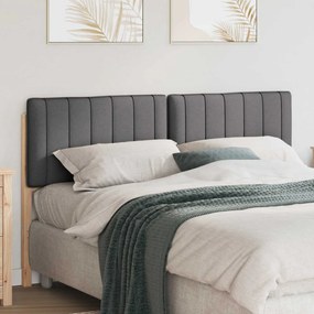 vidaXL Cabeceira estofada com cabeceira Marrom e Cinza Escuro 150 cm
