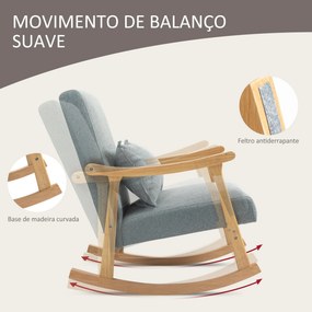 Poltrona Baloiço Moderna – Balancelle Claire – Cinzento Claro e Madeir