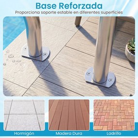 Corrimão para Piscina, 130 x 94 cm, Capacidade de Carga de 180 kg, Prateado