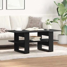 Mesa de Centro vidaXL Preto Carvalho 102x55x42 cm Madeira de Engenhari