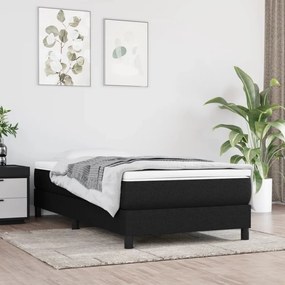 vidaXL Estrutura de cama com molas 80x200 cm tecido preto