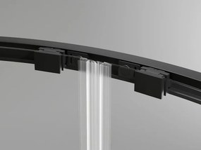 Mexen Exo cabine de duche semicircular deslizante 90 x 90 cm, transparente, preta - 8132-090-090-70-00