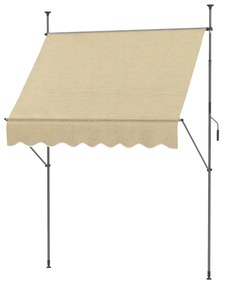 Outsunny Toldo Manual Retrátil com Manivela 200x120x210-300 cm com Altura Ajustável Impermeável para Jardim Varanda Bege | Aosom Portugal