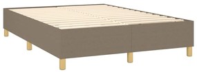 Cama box spring colchão/LED 140x200 cm tecido cinza-acastanhado