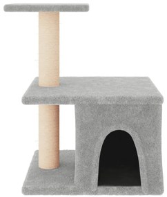 Árvore p/ gatos c/ postes arranhadores sisal 48 cm cinza-claro