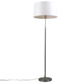 Candeeiro de pé em aço com abat-jour branco 45 cm ajustável - Parte Design,Moderno