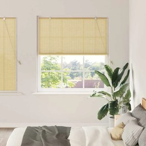 vidaXL Estores de rolo com cortinas Manual Natura 140 x 160 cm Bambu
