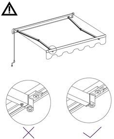 Toldo retrátil manual 450x300 cm laranja e castanho