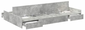 Estrado de cama com arrumação Cinzento cimento 120 x 190 cm MDF