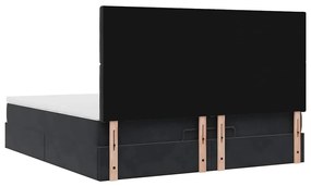 Estrutura de cama otomana com colchões 160x200 cm veludo preto