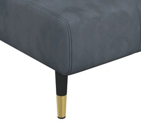 Chaise longue veludo cinzento-escuro