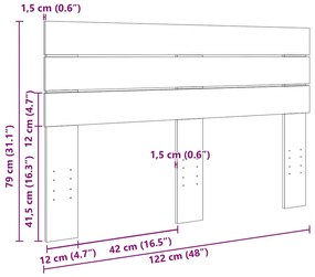 Cabeceira 120 cm Madeira maciça de carvalho