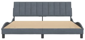 Estrutura de cama sem colchão 180x200 cm veludo cinzento-escuro