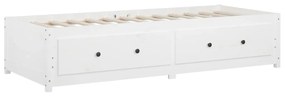 Sofá-cama de solteiro 90x190 cm madeira de pinho maciça branco