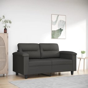 vidaXL Sofá de 2 lugares 120 cm tecido de microfibra cinzento-escuro